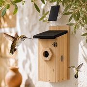 Birdhouse wall-mounted in wood brown