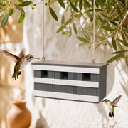 Set of 3 birdhouses in wood grey size 44 × 15,5 × 21,5 cm