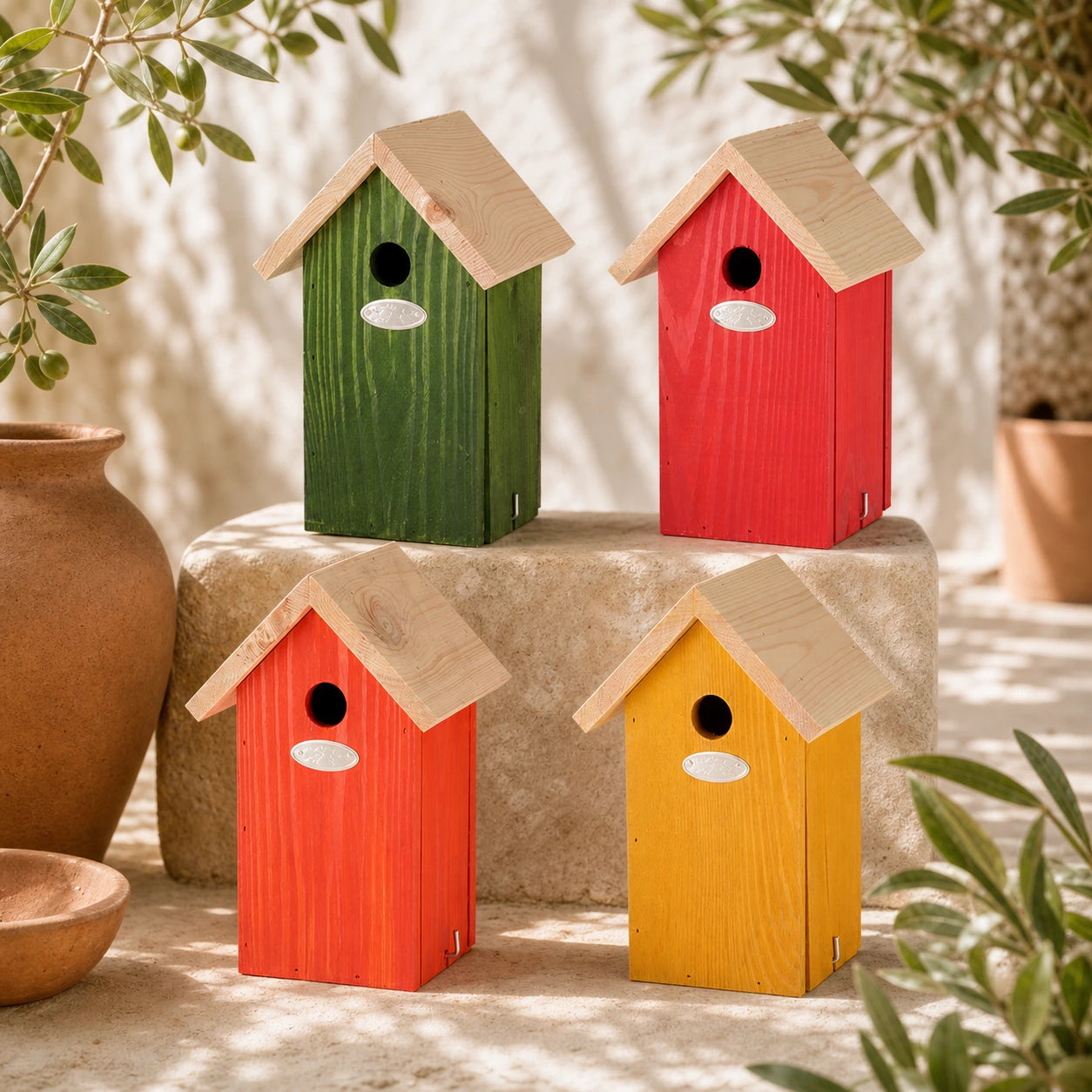 Birdhouse colours natural assorted