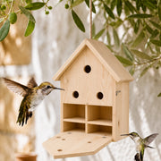 Birdhouse in wood beige