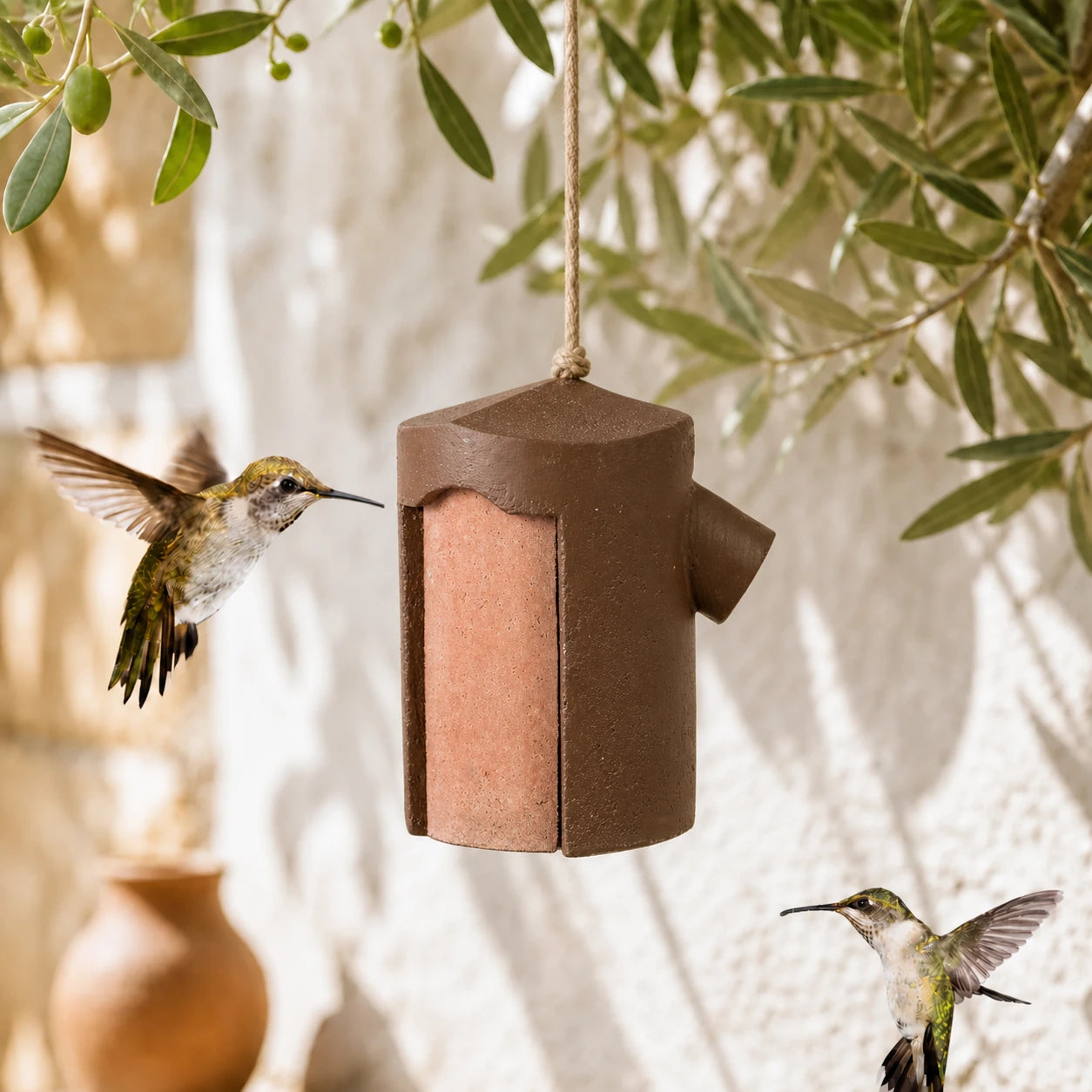 Birdhouse cylindrical with access side