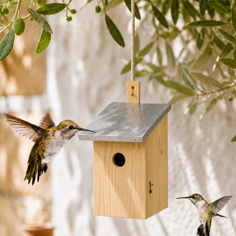 Birdhouse wall-mounted in wood size 21 × 16 × 32,5 cm