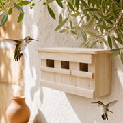 Birdhouse with 3 chambers in wood white