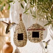 Set of 2 birdhouses hanging black