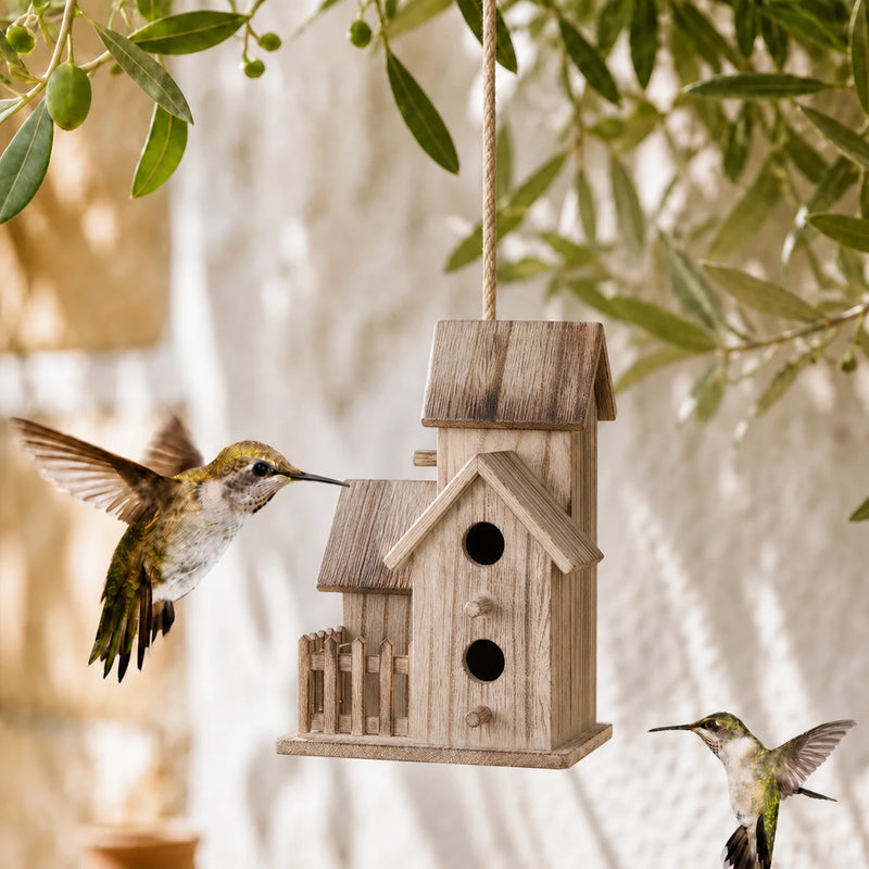Birdhouse observation in wood size 20,5 × 15,5 × 15,5 cm