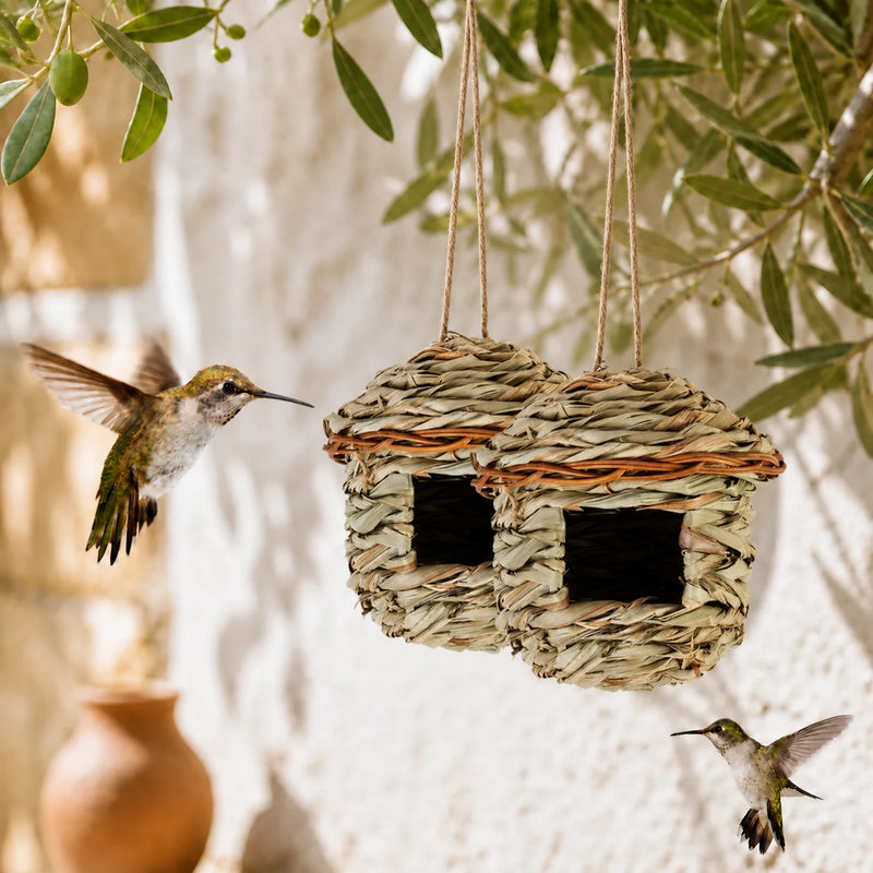 Birdhouse woven hanging