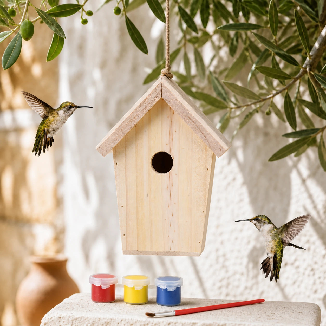 Kit birdhouse with paint