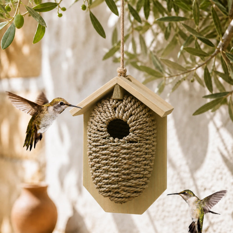 Birdhouse hanging in seagrass