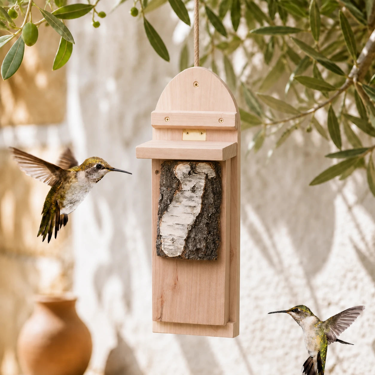 Birdhouse with bark