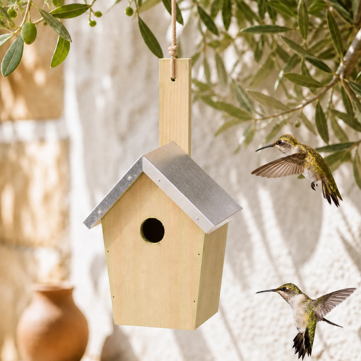 Birdhouse compact with roof metal 30 mm