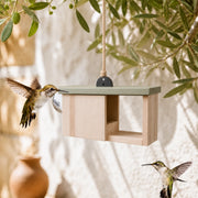 Birdhouse connected semi-open with green roof
