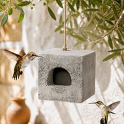 Block-birdhouse semi-open built-in