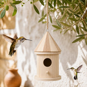 Birdhouse observation in wood beige
