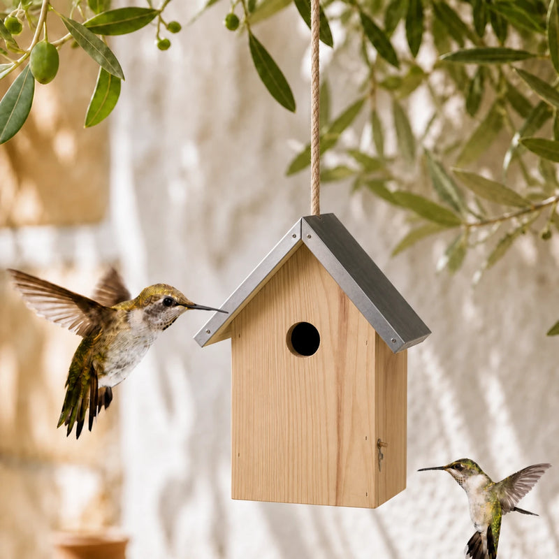 Birdhouse with zinc roof black