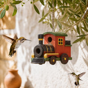 Birdhouse decorative in shape of train