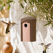 Birdhouse rounded hanging in wood concrete 45 mm