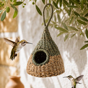 Birdhouse woven in rush marine