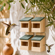 Set of 4 birdhouses in fir solid
