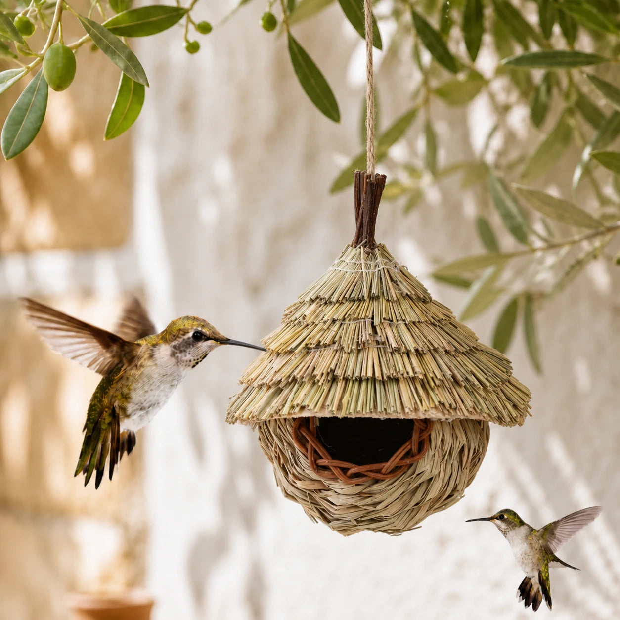Birdhouse rush hanging