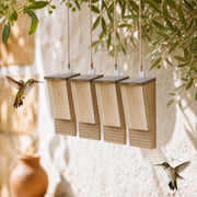 Set of 4 birdhouses with bats 22 × 12 × 34 cm