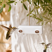 Birdhouse horizontal white with two entrances