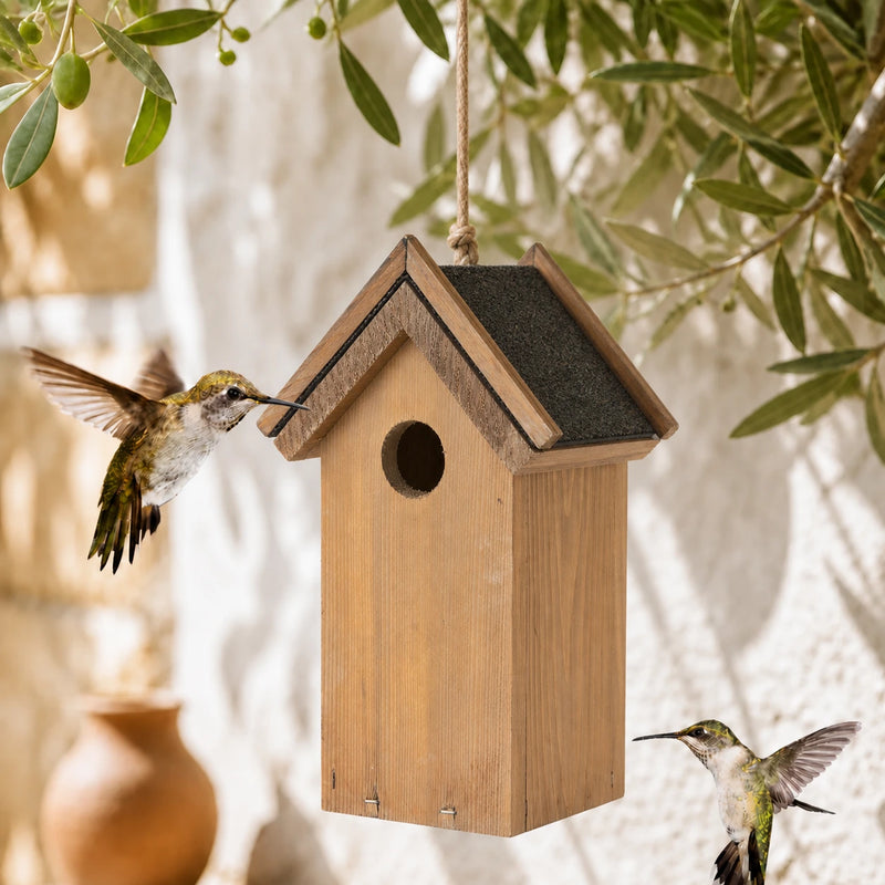 Birdhouse brown antique compact with double bitumen roof