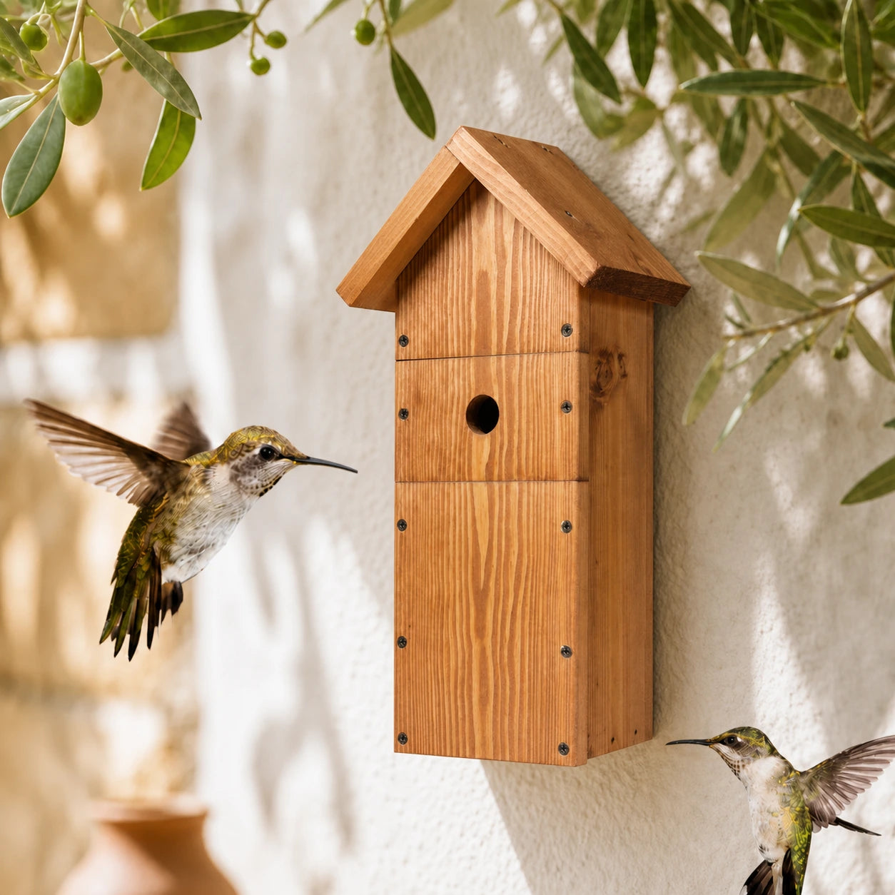 Large birdhouse of observation in wood