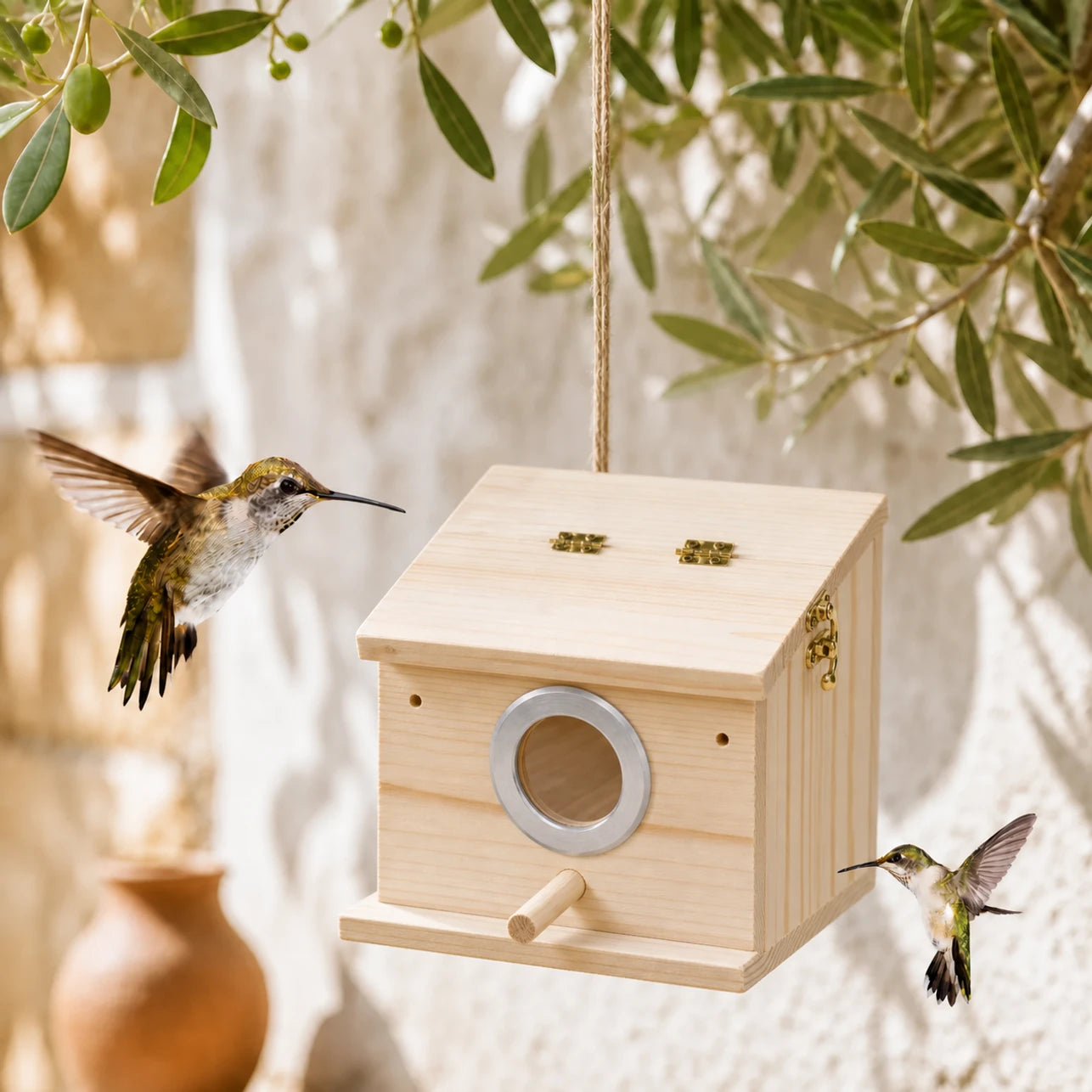 Birdhouse in pine transparent