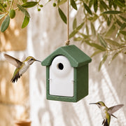 Birdhouse green in wood concrete 32 mm
