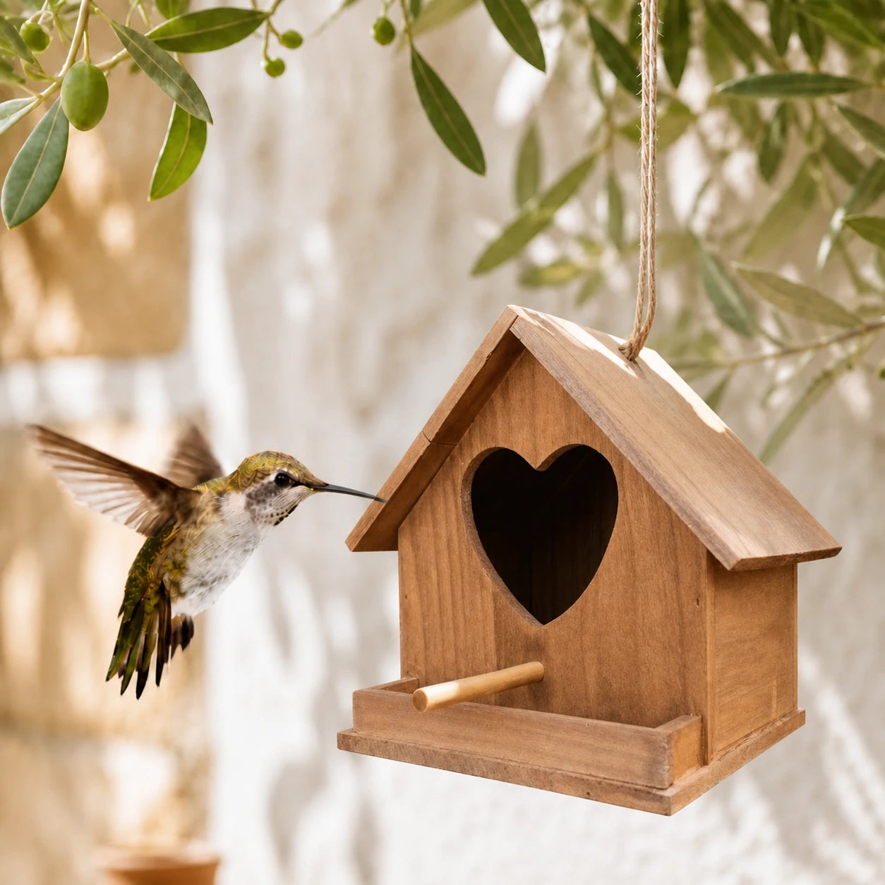 Birdhouse heart wood