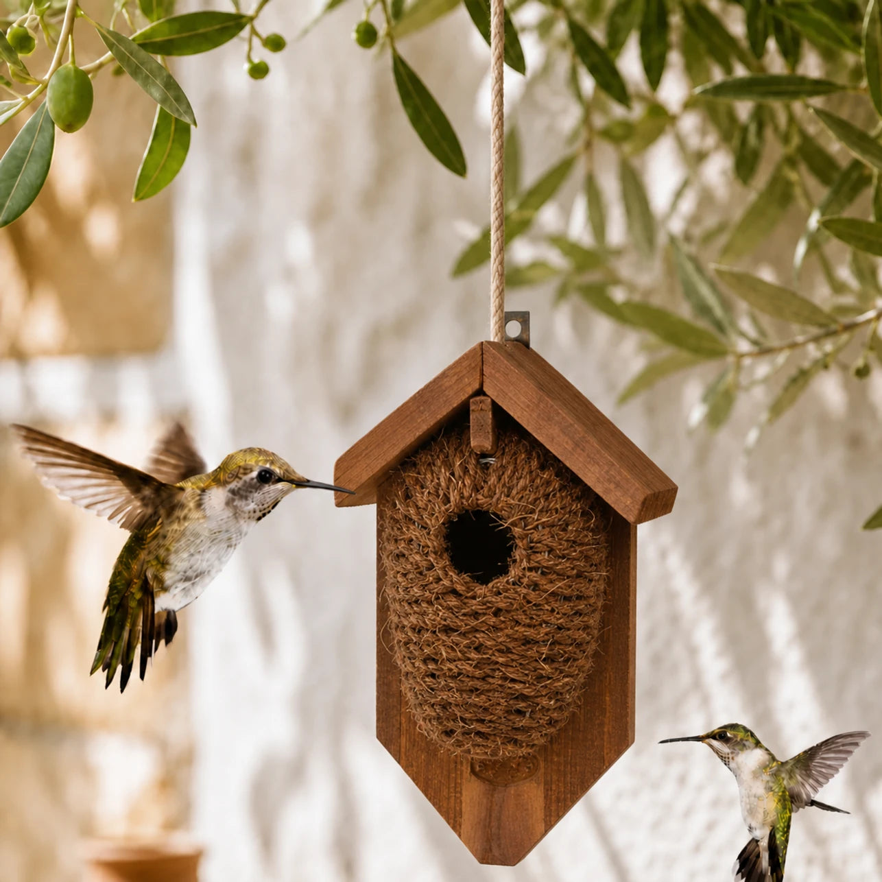 Birdhouse in wood brown