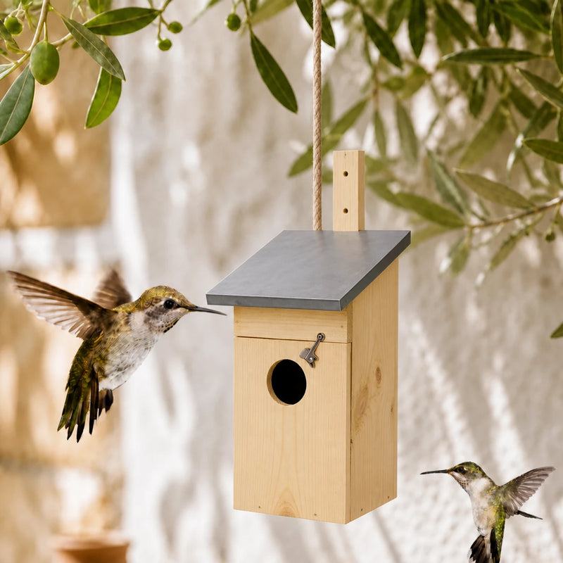 Birdhouse beige size 22,7 × 18,9 × 39,2 cm