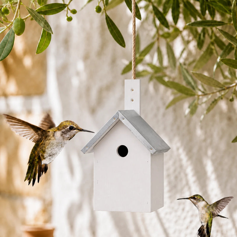 Birdhouse white size 19,2 × 18 × 31,2 cm