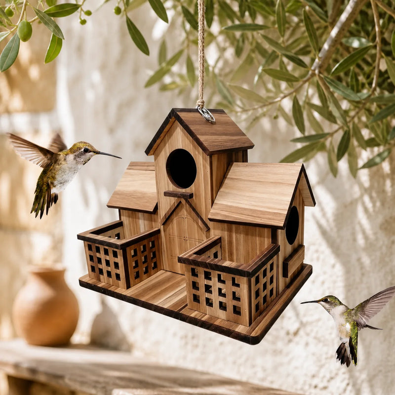 Birdhouse triple feeders