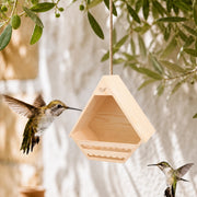Birdhouse wall-mounted in wood beige size 30 × 30 × 16 cm