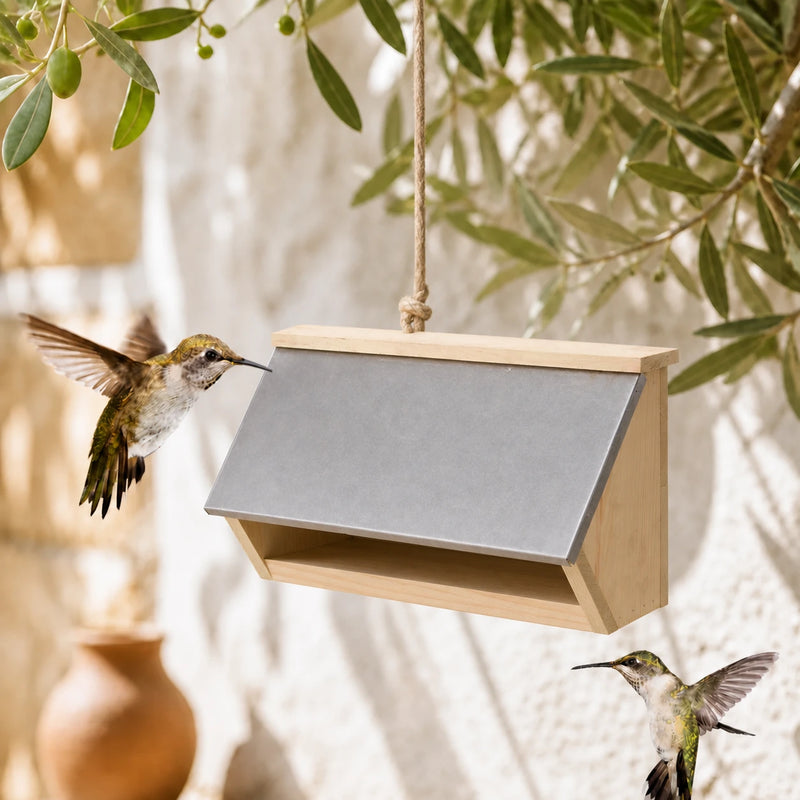 Birdhouse under-roof with front sloping