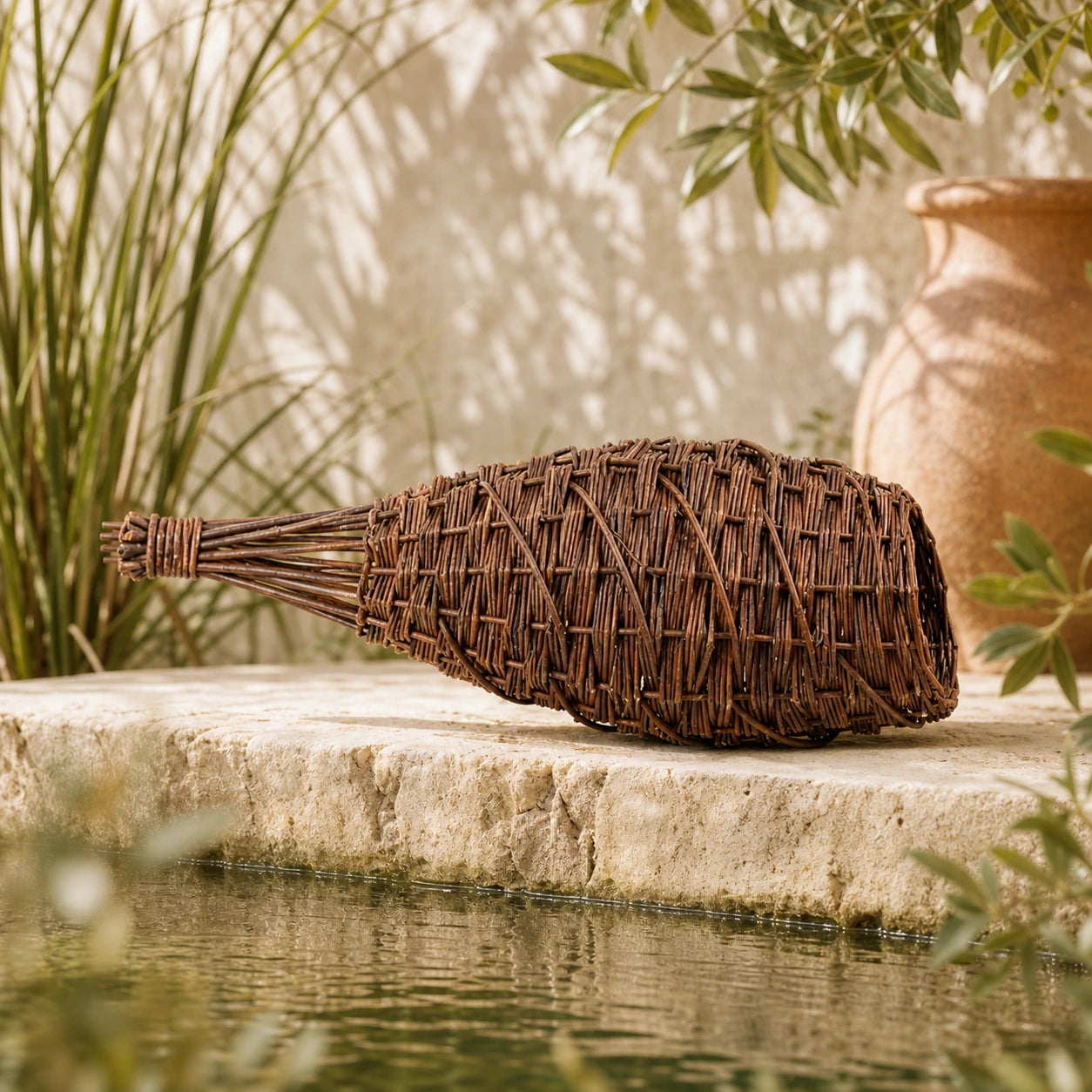 Basket-birdhouse woven