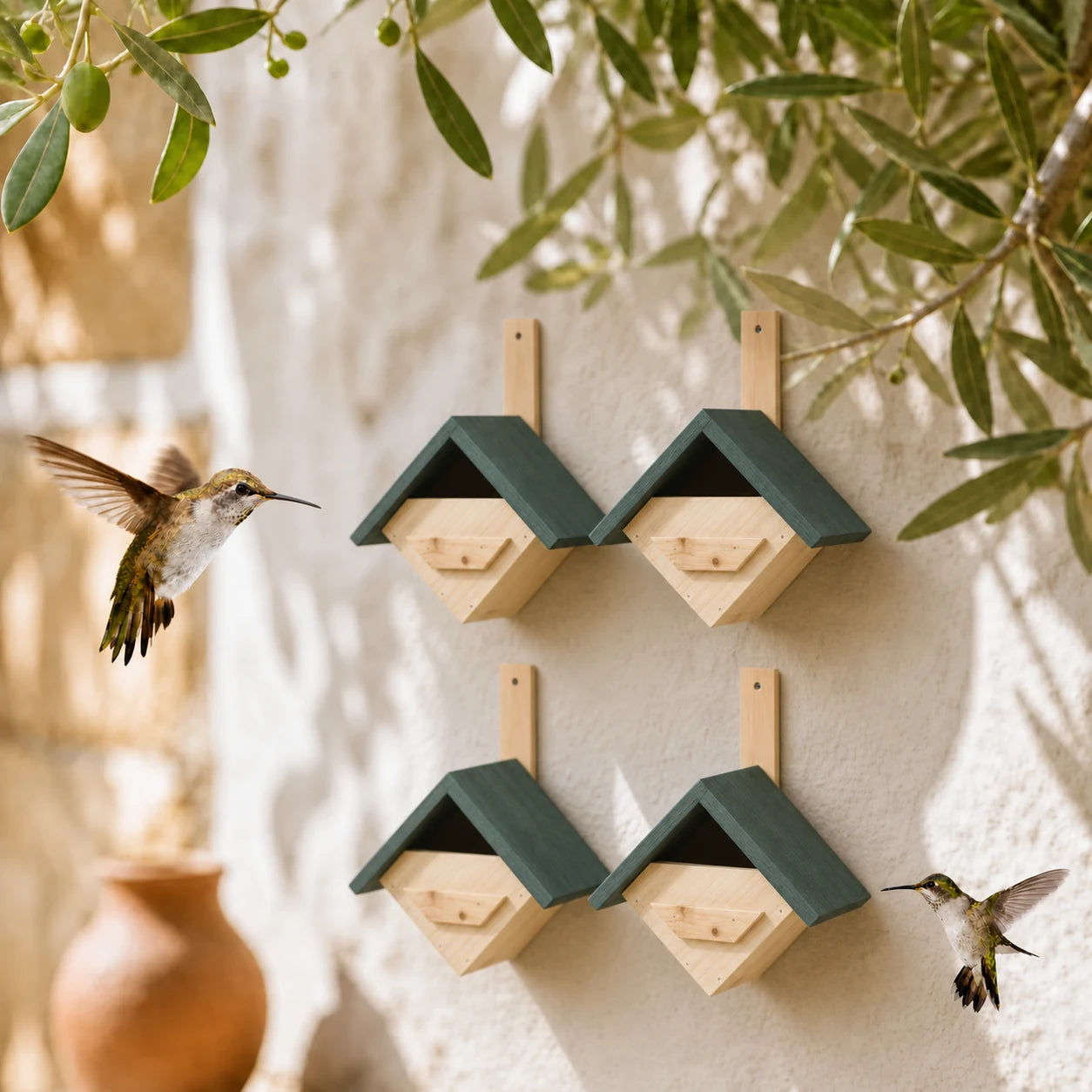 Set of 4 birdhouses 24 × 16 × 30 cm
