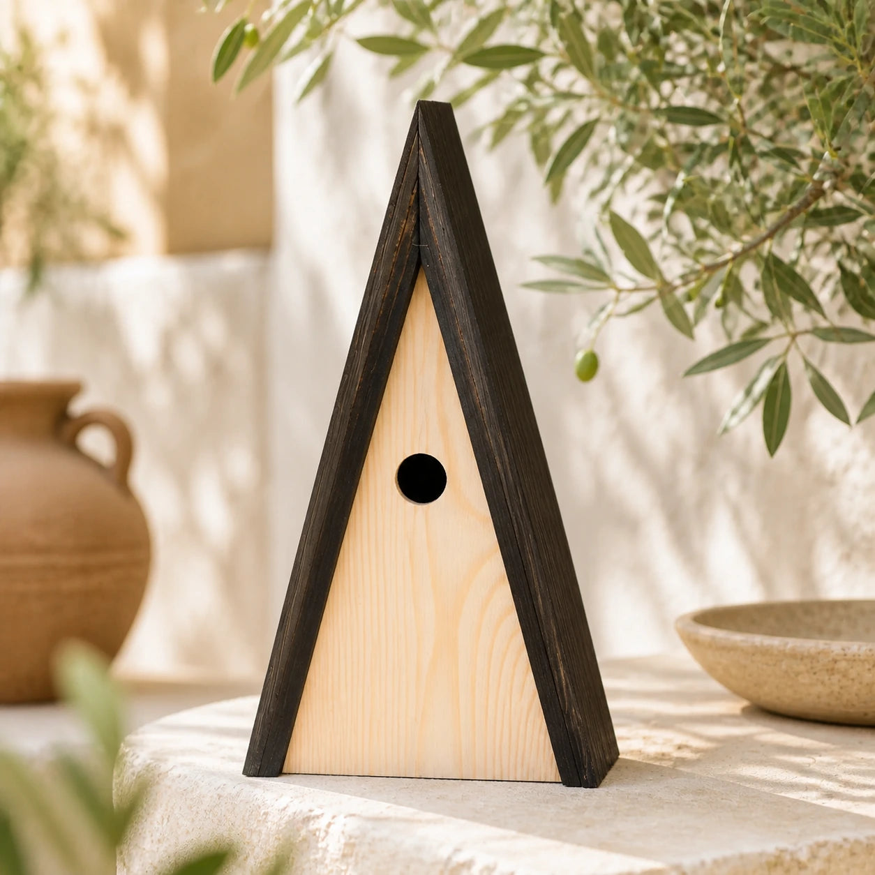 Birdhouse triangular in spruce