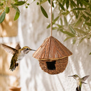 Birdhouse in willow brown size 28 × 28 × 28 cm