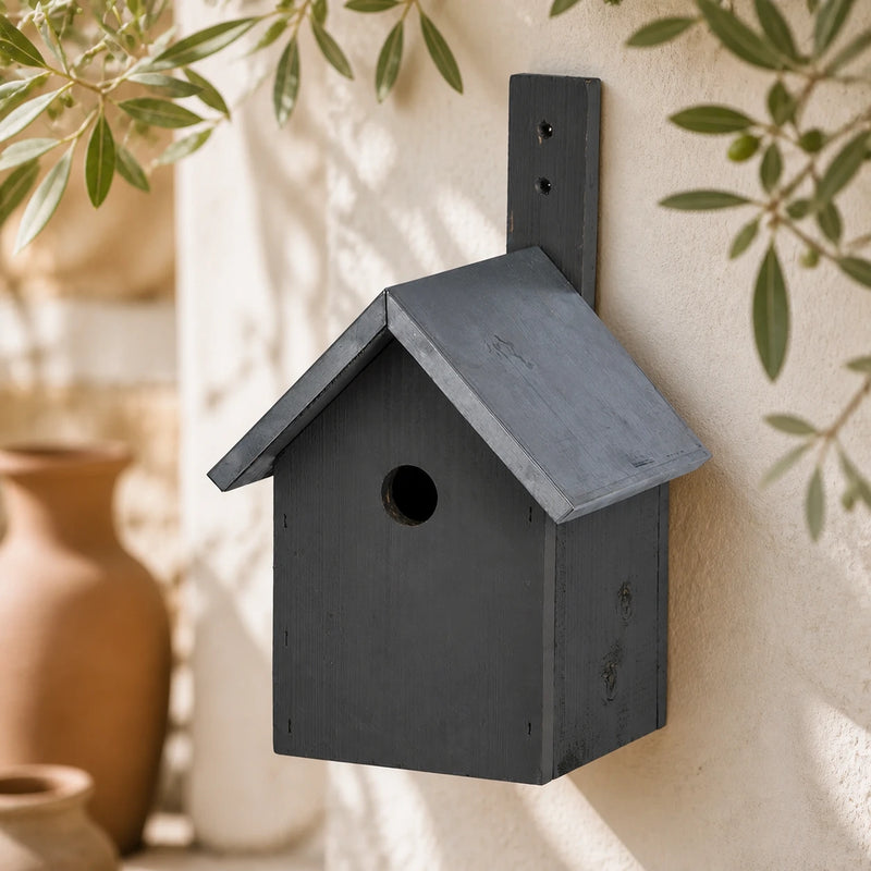 Birdhouse grey with zinc roof double slope