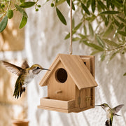 Birdhouse in pine white size 17,5 × 18,2 × 17,2 cm
