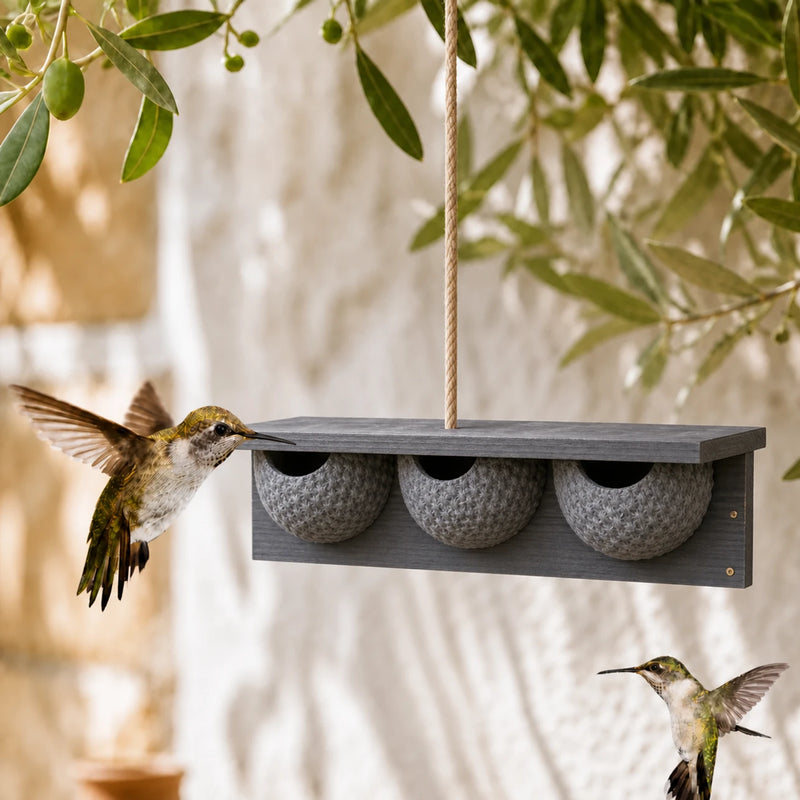 Birdhouse observation in wood anthracite size 75 × 17 × 15 cm