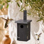 Birdhouse in wood with zinc roof grey