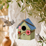 Birdhouse wall-mounted in wood size 20,5 × 13,5 × 15 cm