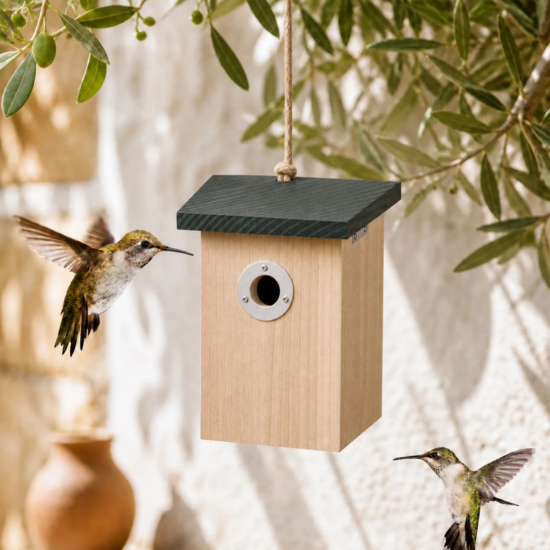 Birdhouse connected slender with roof black