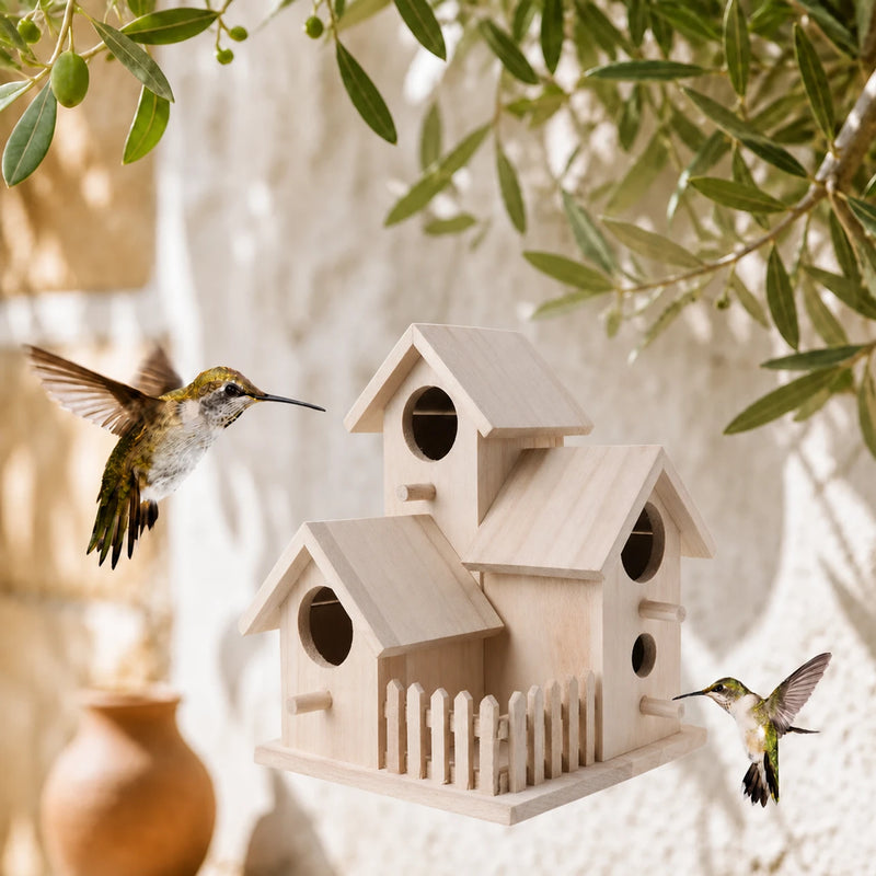 Birdhouse in wood size 20,5 × 15,5 × 15,5 cm