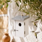 Birdhouse white compact with roof flat 30 mm
