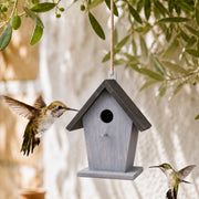 Birdhouse style retro in wood grey size 18,5 × 15 × 23 cm