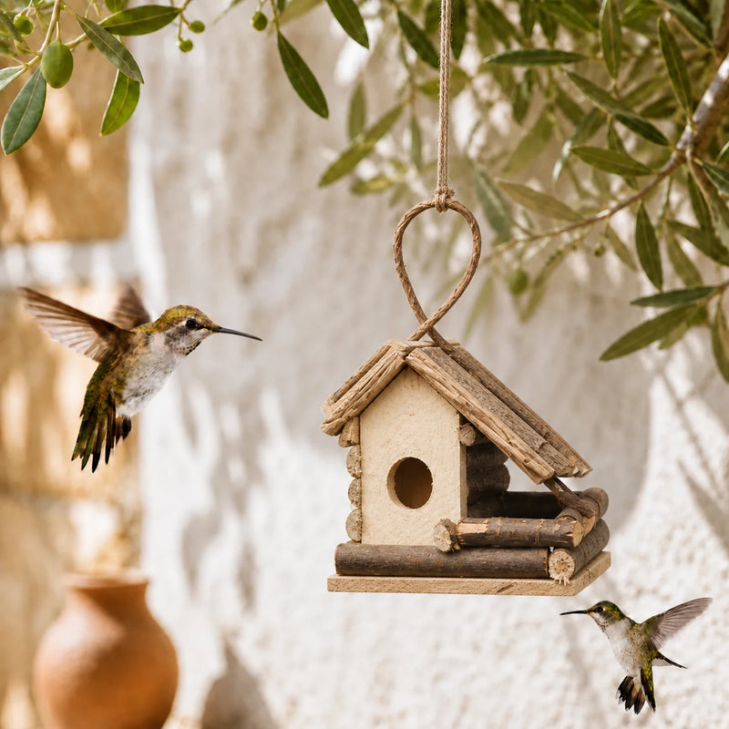 Birdhouse in wood hanging